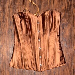 Satin Brown Corset Top